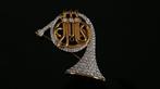 Figuur - Swarovski - Broche french horn (Boxed) - Kristal, Antiek en Kunst