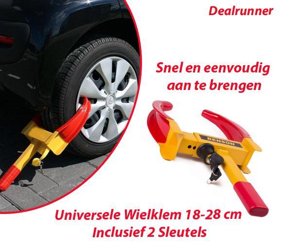 Universele Wielklem 18-28 cm Inclusief 2 Sleutels, Auto diversen, Auto-accessoires, Verzenden