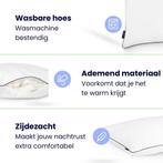 2dekans | Soulsnooze Luxe Hoofdkussen – 2 stuks – Medium, Ophalen of Verzenden, Gebruikt, Wit