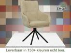 Leren draaibare eetkamerstoel Fancy - Kenia Taupe, Nieuw, Leer, Ophalen of Verzenden, 90 cm of meer
