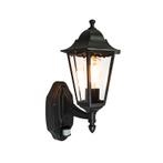 Buiten wandlantaarn zwart met bewegingssensor IP44 - New, Tuin en Terras, Buitenverlichting, Nieuw, 50 tot 250 watt