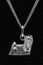 Zilveren Yorkshire terrier met staart - omkijk ketting ha..., Verzenden, Nieuw