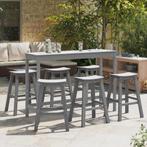 vidaXL Tuin Bar Set 6 pcs Lichtgrijs HDPE, Tuin en Terras, Verzenden, Nieuw, Textileen