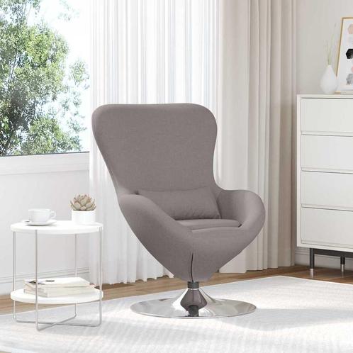 vidaXL Eivormige stoel Taupe Stof, Huis en Inrichting, Fauteuils, Nieuw, Verzenden