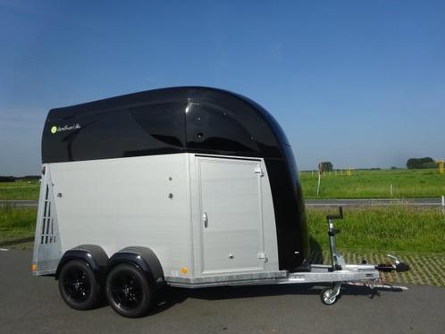Bucker Careliner Alu Zwart metallic DIRECT LEVERBAAR, Dieren en Toebehoren, Paarden en Pony's | Trailers en Aanhangwagens, 2-paards trailer