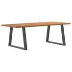 vidaXL Eettafel met natuurlijke rand 240x100x74 cm massief, Huis en Inrichting, Tafels | Eettafels, Verzenden, Nieuw