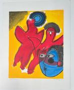 Corneille (1922-2010) - Vol doiseaux ou le cardinal rouge, Antiek en Kunst
