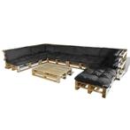 vidaXL Pallet Sofa Kussen 13 pcs Zwart 120 x 80 x 10 cm Stof, Huis en Inrichting, Verzenden, Nieuw, Zwart