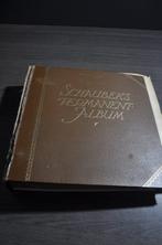 Wereld - Verzameling in een oud Schaubek album met diverse, Postzegels en Munten, Gestempeld