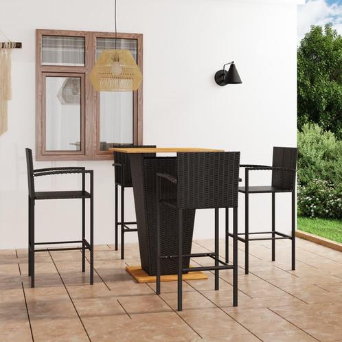 vidaXL 5-delige Tuinbarset zwart, Tuin en Terras, Tuinsets en Loungesets, Nieuw, 4 zitplaatsen, Rotan, Verzenden