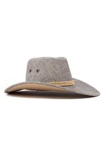 Cowboyhoed Grijs Flax Grijze Linnen Cowboy Western Hoed Vlec, Kleding | Heren, Ophalen of Verzenden, Nieuw, Overige maten, Carnaval