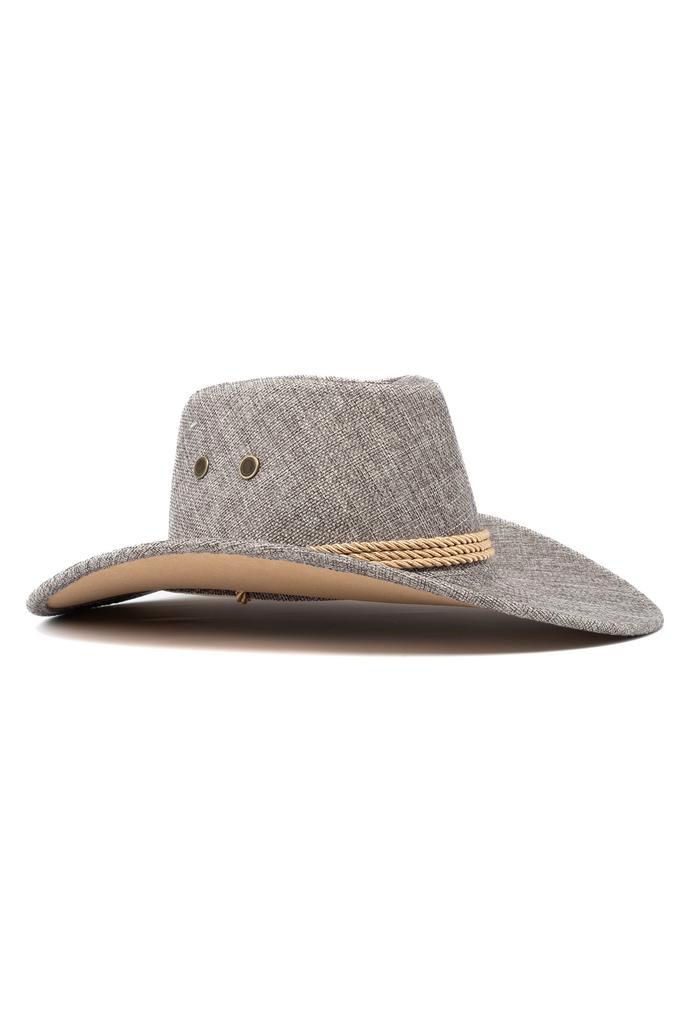 Cowboyhoed Grijs Flax Grijze Linnen Cowboy Western Hoed Vlec, Kleding | Heren, Carnavalskleding en Feestkleding, Nieuw, Overige maten