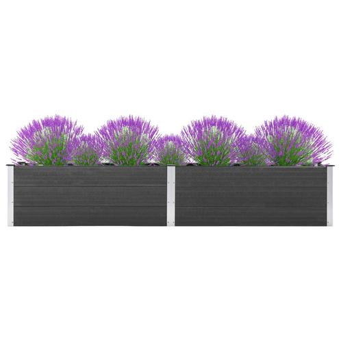 vidaXL Plantenbak verhoogd 200x50x54 cm HKC grijs, Tuin en Terras, Bloembakken en Plantenbakken, 100 cm of meer, Nieuw, Hout, 30 tot 60 cm