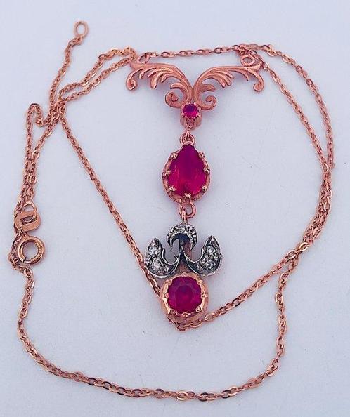 Zonder Minimumprijs - Halsketting - 9 kt. Roségoud, Zilver, Sieraden, Tassen en Uiterlijk, Kettingen