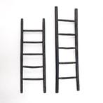 Teakea - Houten decoratie ladder | Mat Zwart  | 50x5x175, Verzenden, Nieuw