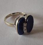 Cocktailring - 14 karaat Witgoud Lapis lazuli - Diamant, Sieraden, Tassen en Uiterlijk, Antieke sieraden