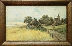 Walter Moras (1856-1925) - Landschap met boerderij bij een, Antiek en Kunst, Kunst | Schilderijen | Klassiek