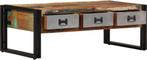 vidaXL Salontafel met 3 lades - 100x50x35 - cm - massief -, Huis en Inrichting, Tafels | Salontafels, Ophalen of Verzenden, Gebruikt