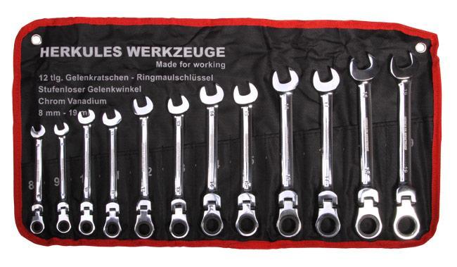 Flex Steek Ringratel Sleutel Set - 12 Delig - Sleutelset - R, Doe-het-zelf en Verbouw, Gereedschap | Handgereedschap, Nieuw, Ophalen of Verzenden