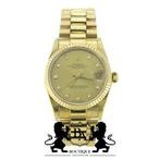 Rolex Datejust 18 Karaat geelgoud 68278 Goud Champagne 31mm, Sieraden, Tassen en Uiterlijk, Horloges | Dames, Goud, Gebruikt, Polshorloge