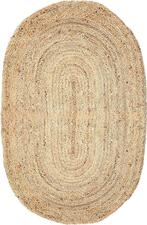 400 - Vloerkleed - 150 cm - 90 cm - Ovale handgevlochten