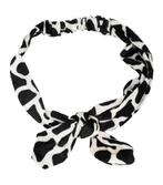 Haarband Strik Knoop Giraffe Dieren Print Velvet Zwart Wit, Verzenden, Nieuw
