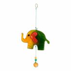 Hangende Decoratie Olifant Geel-Groen (23 x 11 x 1 cm), Verzenden, Nieuw