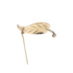 Bicolor gouden blad broche (witgoud, vintage, krul), Sieraden, Tassen en Uiterlijk, Broches, Ophalen of Verzenden, Gebruikt, Overige kleuren