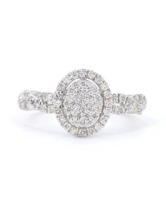 Statement ring - 14 karaat Witgoud - 0.56ct. tw. Diamant, Sieraden, Tassen en Uiterlijk, Antieke sieraden