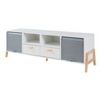 TV-meubel Kvaefjord 160x40x52 cm wit en grijs [en.casa], Verzenden, Nieuw