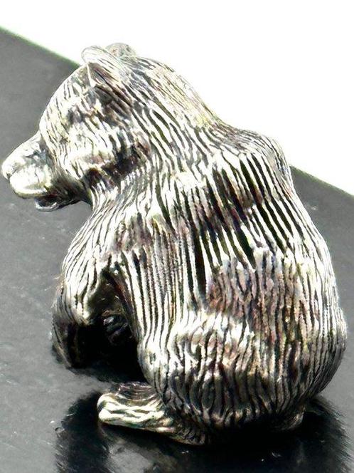 No reserve-Handgemaakte massieve zilveren miniatuur Beer -, Antiek en Kunst, Antiek | Goud en Zilver