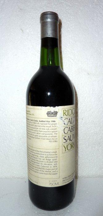 1984 Ridge Vineyards York Creek Cabernet Sauvignon - beschikbaar voor biedingen