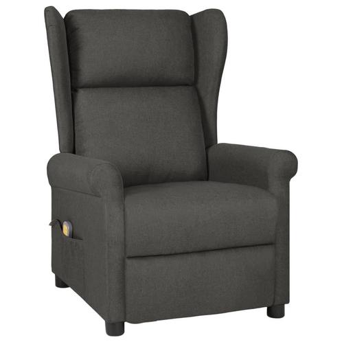 Relaxstoel met Massage - OP=OP! Donkergrijs - 47%!, Huis en Inrichting, Fauteuils, 50 tot 75 cm, 125 tot 150 cm, Nieuw, Ophalen of Verzenden