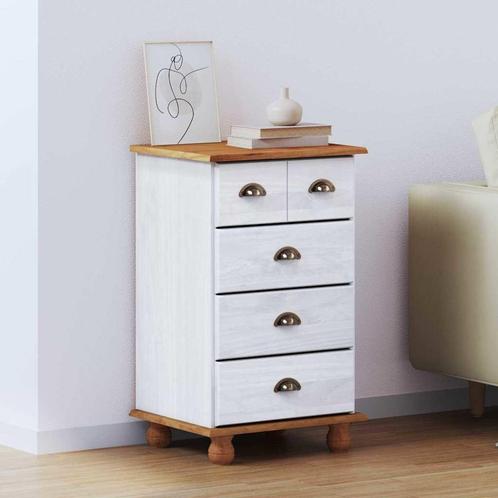 vidaXL Ladekast ASKIM Wit 45.8 x 40 x 79 cm Massief, Kinderen en Baby's, Kinderkamer | Commodes en Kasten, Nieuw, Verzenden
