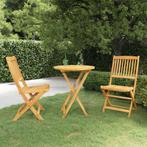 vidaXL 3-delige Tuinset inklapbaar massief acaciahout, Tuin en Terras, 2 zitplaatsen, Nieuw, Tuinset, Verzenden