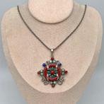 Zonder Minimumprijs - Halsketting Zilver Koraal - Turquoise, Sieraden, Tassen en Uiterlijk, Kettingen, Nieuw