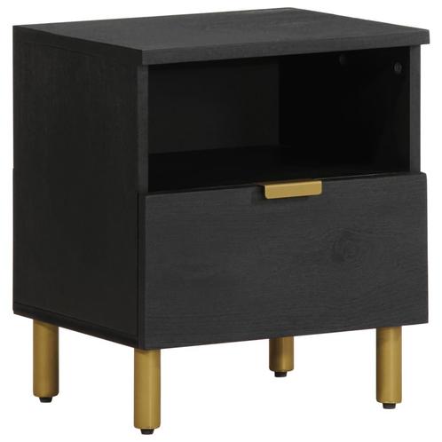 vidaXL Nachtkastje 40x33x46 cm bewerkt hout zwart, Huis en Inrichting, Slaapkamer | Nachtkastjes, Nieuw, Hout, Verzenden