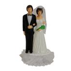 Taarttopper Bruidspaar Kunststof met Tule 12cm, Hobby en Vrije tijd, Taarten en Cupcakes maken, Verzenden, Nieuw