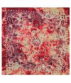 Bandana Zakdoek Tie Dye Paisley Print Rood Creme, Nieuw