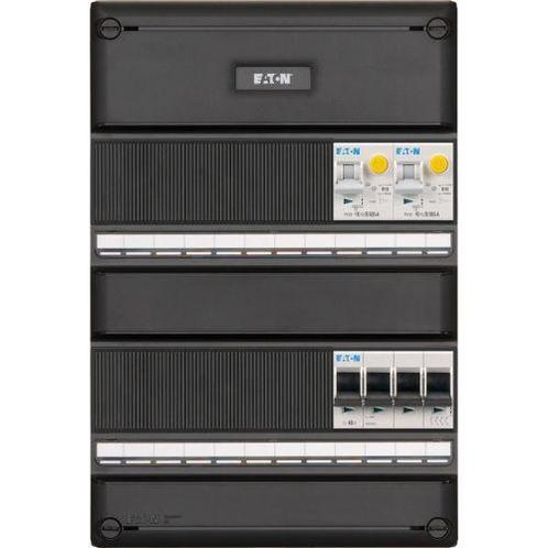 Eaton groepenkast, 2 aardlekautomaten, 1 hoofdschakelaar 4P, Doe-het-zelf en Verbouw, Elektra en Kabels, Nieuw, Ophalen of Verzenden