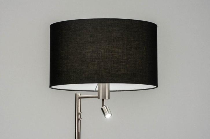 Rietveld Vloerlampen - Zwart, Staalgrijs - Staal, Stof, Meta, Huis en Inrichting, Lampen | Vloerlampen, Verzenden