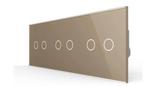 Livolo 2+2+2 Touch Wisselschakelaar | Goud |, Ophalen of Verzenden, Nieuw, Schakelaar
