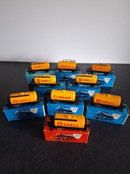 Märklin H0 - Modeltrein goederenwagon (9) - Set van 9 Shell, Hobby en Vrije tijd, Modeltreinen | H0