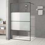 vidaXL Inloopdouchewand 115x195 cm halfmat ESG-glas zwart, Doe-het-zelf en Verbouw, Sanitair, Verzenden, Nieuw