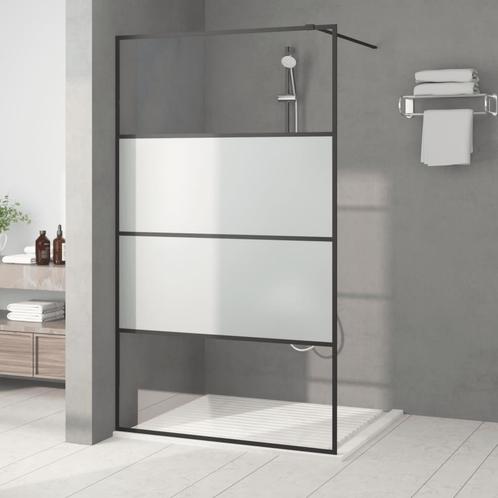 vidaXL Inloopdouchewand 115x195 cm halfmat ESG-glas zwart, Doe-het-zelf en Verbouw, Sanitair, Nieuw, Verzenden