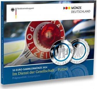 50 Euro Brd 5 x 10 Euro 2024 Polizei mit Polymerring A D..., Postzegels en Munten, Munten | Europa | Euromunten, Verzenden