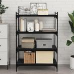 vidaXL Boekenplank Bord 4 pcs Zwart 100 x 40 x 1.5cm Bewerkt, Verzenden, Nieuw, Overige houtsoorten, Minder dan 50 cm