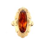 Gouden ring met oranje spinel 14 krt, Sieraden, Tassen en Uiterlijk, Ringen, Ophalen of Verzenden, Nieuw