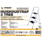 Benson Huishoudtrap - 3 treden - inklapbaar - anti-slip -..., Doe-het-zelf en Verbouw, Ladders en Trappen, Ophalen of Verzenden