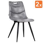 Stoelen | BAROSSA |  Kunstleer/Metaal | Light Grey | Zwarte, Verzenden, Nieuw in verpakking